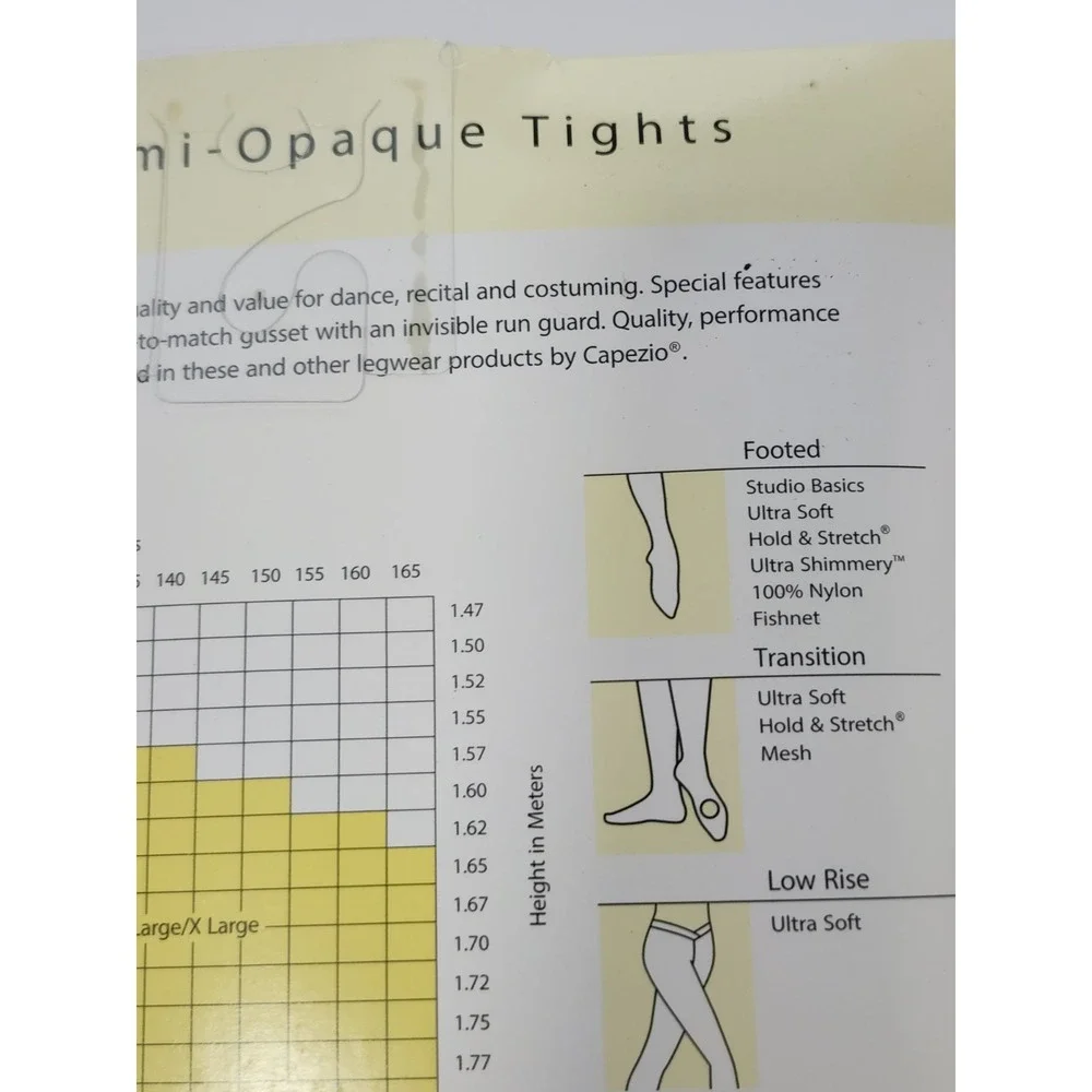 Capezio Studio Basics Footed Tight #1825 Ballet Pink Adult Lot of 2 XL